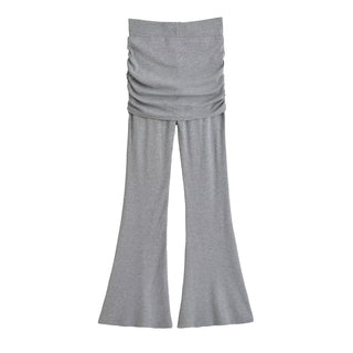 pleated bell-bottoms
