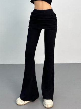 pleated bell-bottoms