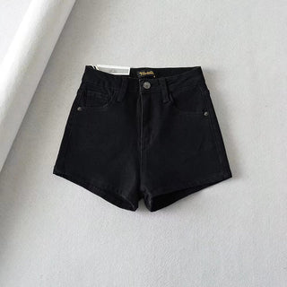 peach denim shorts