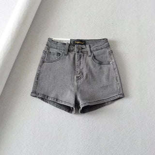 peach denim shorts