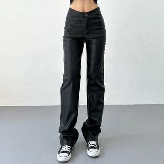 black leather pants