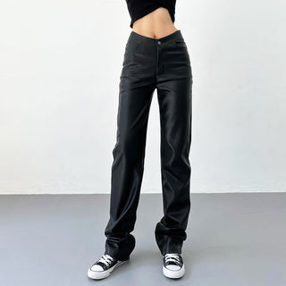black leather pants
