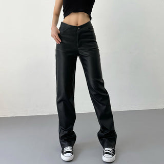 black leather pants