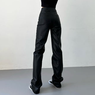 black leather pants