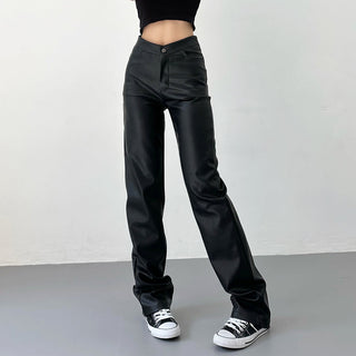 black leather pants