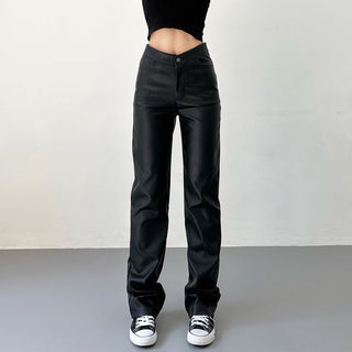 black leather pants