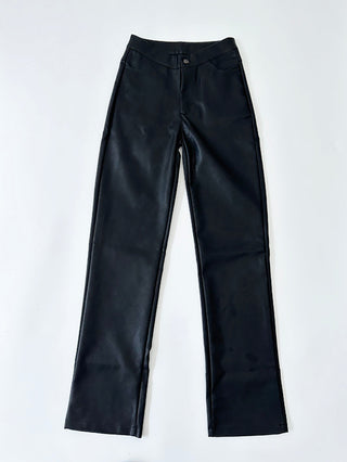 black leather pants