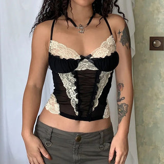 Y2K Aesthetic Goth Crop Top