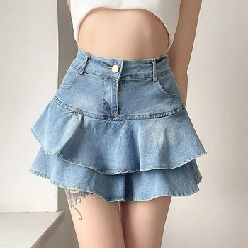 Y2K Coquette Vintage Denim Skirt