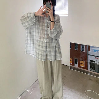 Wide elastic waist high-waisted layered nylon pants