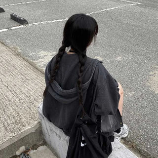 Y2K Hooded Oversized Denim Hoodie