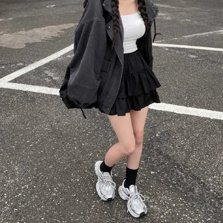 Y2K Hooded Oversized Denim Hoodie