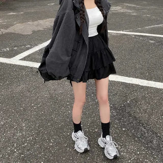 Y2K Hooded Oversized Denim Hoodie