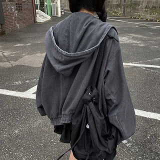 Y2K Hooded Oversized Denim Hoodie