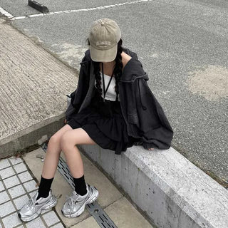 Y2K Hooded Oversized Denim Hoodie