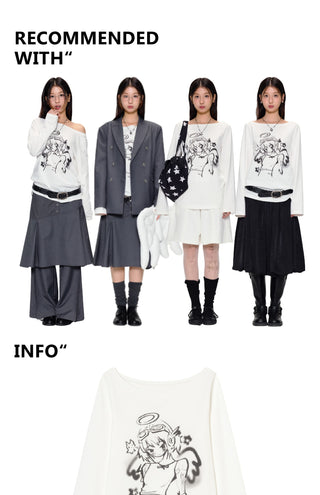 [YAWHAT] angel print tee