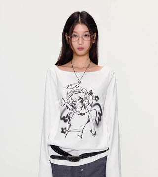[YAWHAT] angel print tee