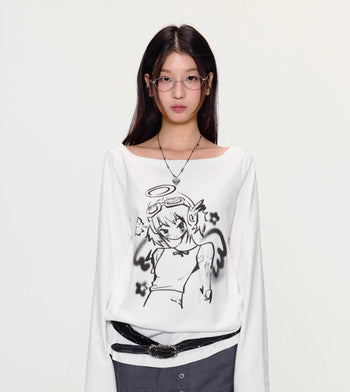 [YAWHAT] angel print tee