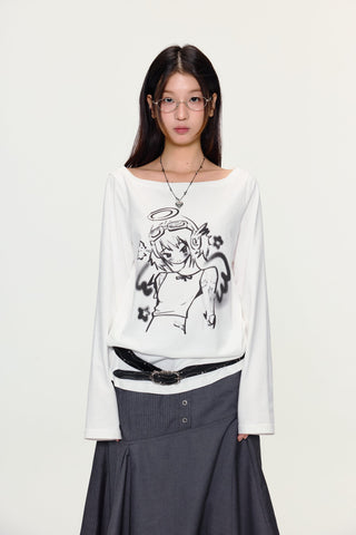 [YAWHAT] angel print tee