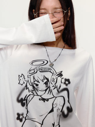 [YAWHAT] angel print tee