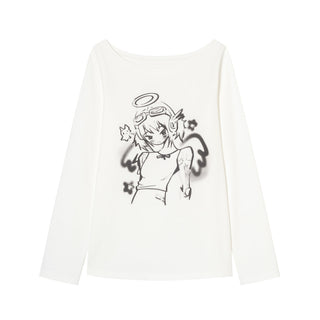 [YAWHAT] angel print tee
