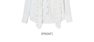 [YAWHAT] lace pleated shirt