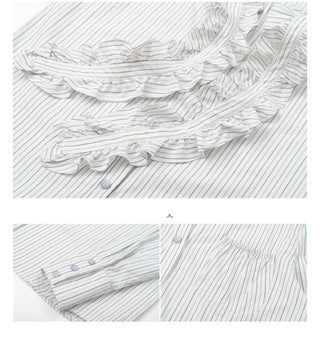 [YAWHAT] lace pleated shirt