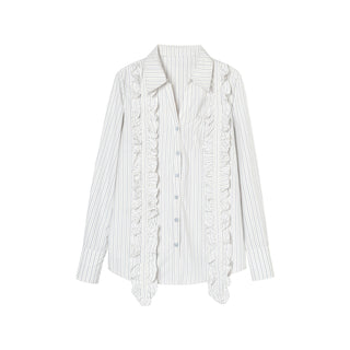 [YAWHAT] lace pleated shirt