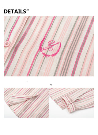 [YAWHAT] striped loose shirt