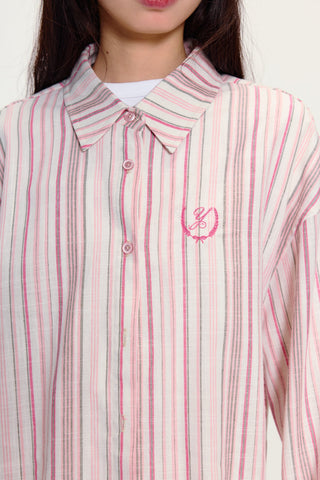 [YAWHAT] striped loose shirt