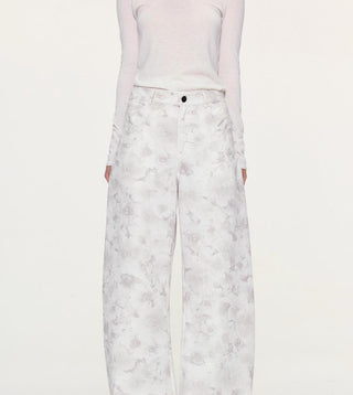 [YAWHAT] floral wide pants
