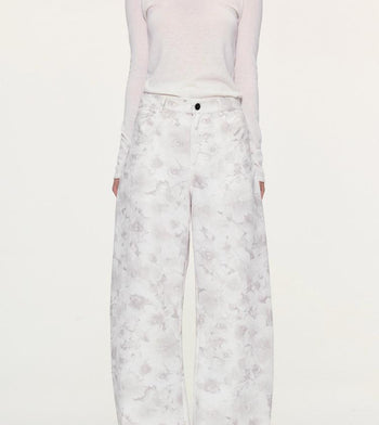 [YAWHAT] floral wide pants