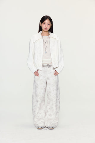 [YAWHAT] floral wide pants