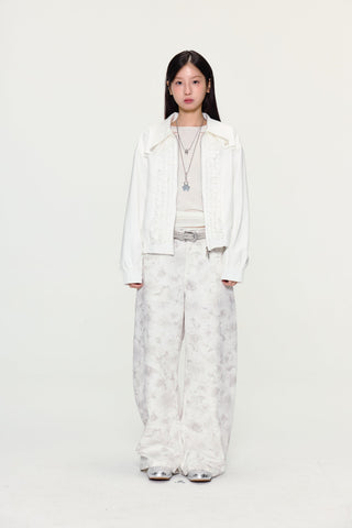 [YAWHAT] floral wide pants
