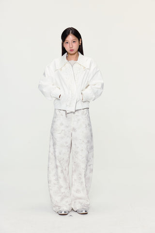 [YAWHAT] floral wide pants