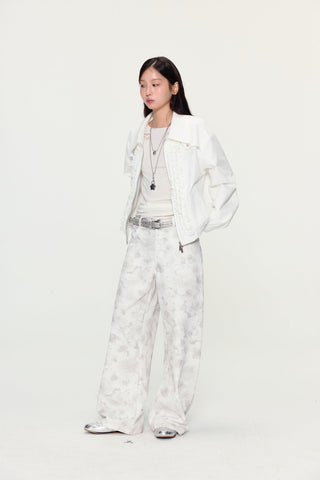 [YAWHAT] floral wide pants