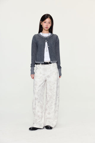 [YAWHAT] floral wide pants