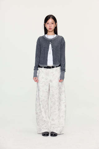 [YAWHAT] floral wide pants