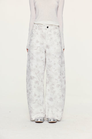[YAWHAT] floral wide pants