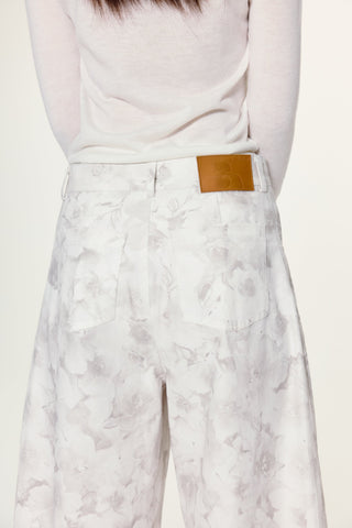 [YAWHAT] floral wide pants