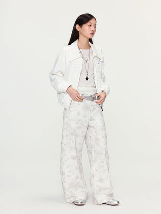 [YAWHAT] floral wide pants