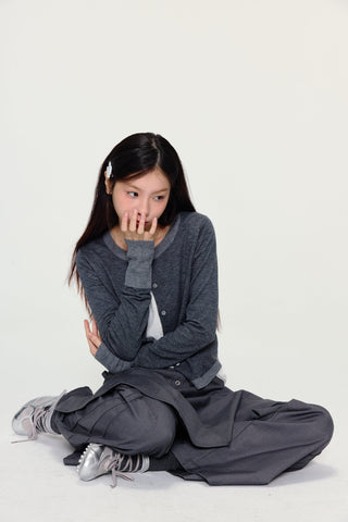 [YAWHAT] wool knit cardigan