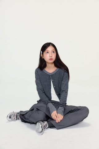 [YAWHAT] wool knit cardigan