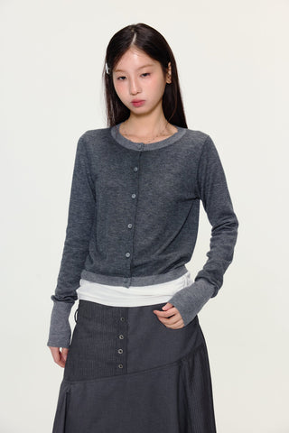 [YAWHAT] wool knit cardigan