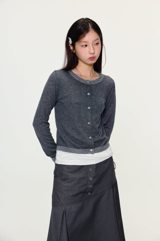 [YAWHAT] wool knit cardigan