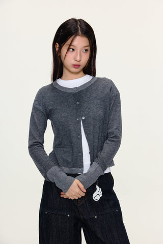 [YAWHAT] wool knit cardigan