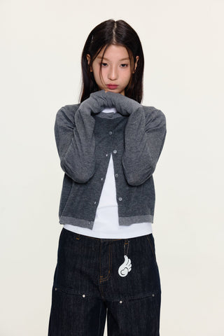 [YAWHAT] wool knit cardigan