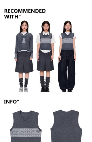 [YAWHAT] fairisle knit vest
