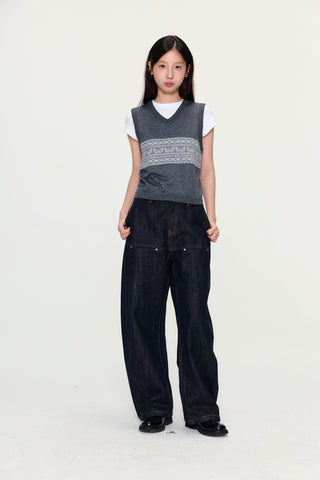 [YAWHAT] fairisle knit vest