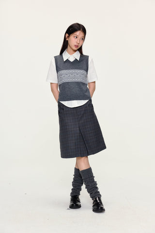 [YAWHAT] fairisle knit vest